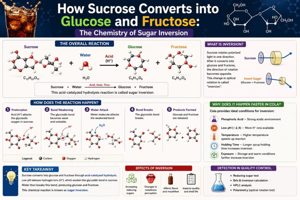 How Sucrose Converts into Glucose and Fructose: The Chemistry of Sugar Inversion